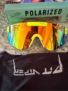 Viper Polarized Mirrored Goggles - Neon Yellow/Orange kids 2/5y